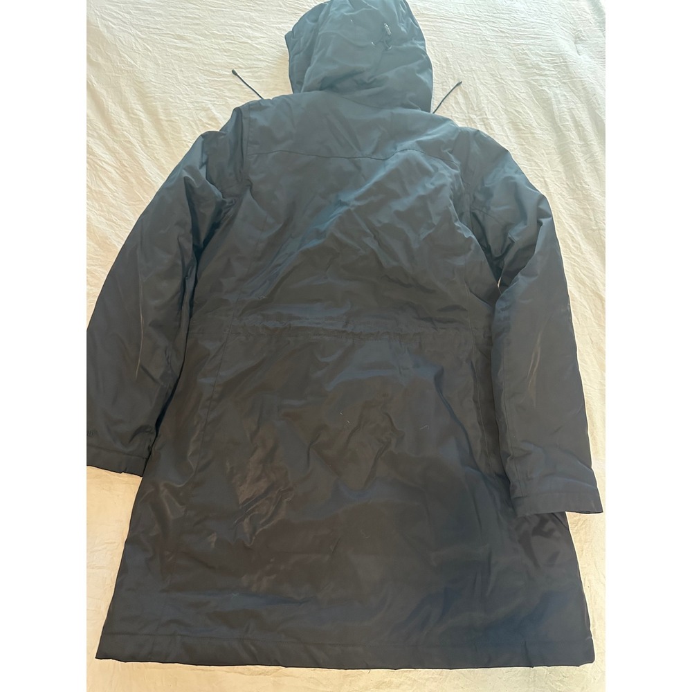LL Bean 271139 Winter Warmer Coat Womens‎ Medium Black Hooded Jacket Fleece - Picture 4 of 11